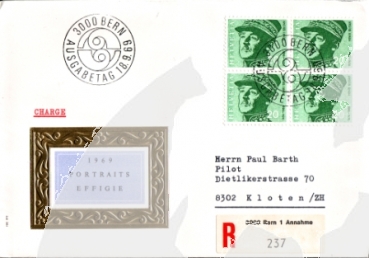 CH FDC 0907 (Viererblock) 1969 09 004 ●